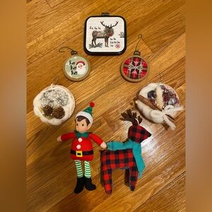 Festive Holiday Ornament Set with Red and Green Accents
